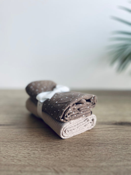 Tetra plenice - bež pikice + bež enobarvna