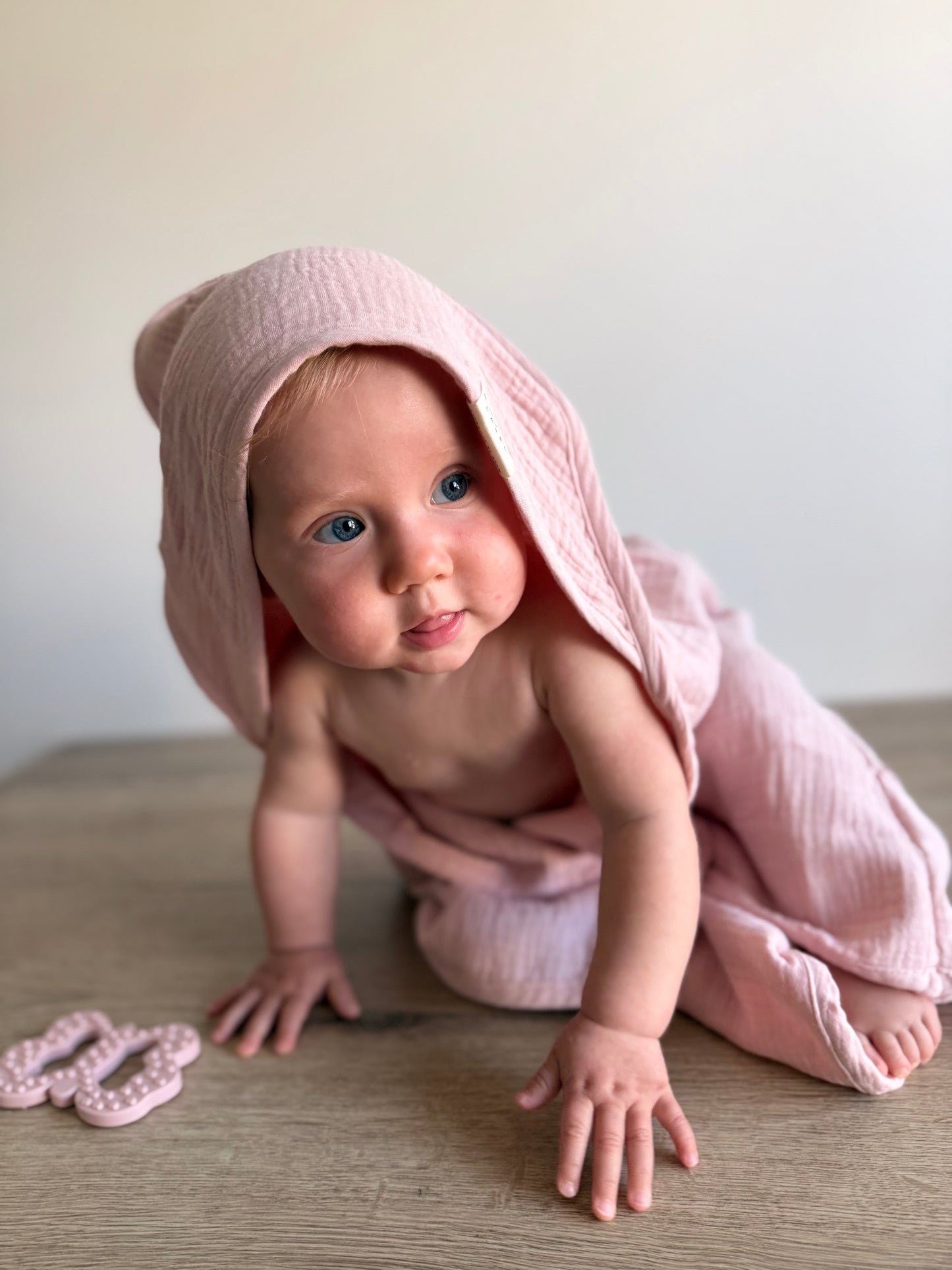 Tetra brisača s kapuco - roza