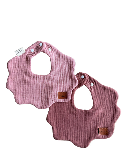 Slinček z valovitim robom - set 2 - roza